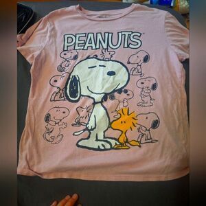 Peanuts - T Shirt. Pink. Kids LG